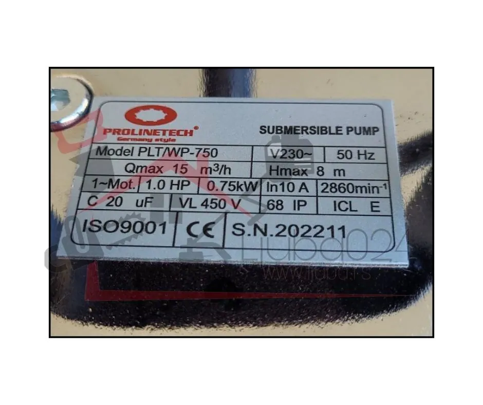 Pumpa muljna 2 cola sa plovkom i drobilicom INOX
