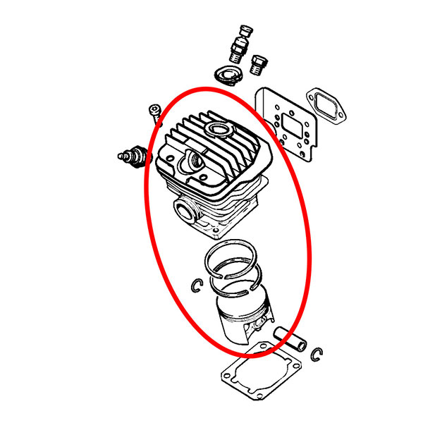 Cilindar sa klipom STIHL 046 MS 460 fi 52 mm Hyway