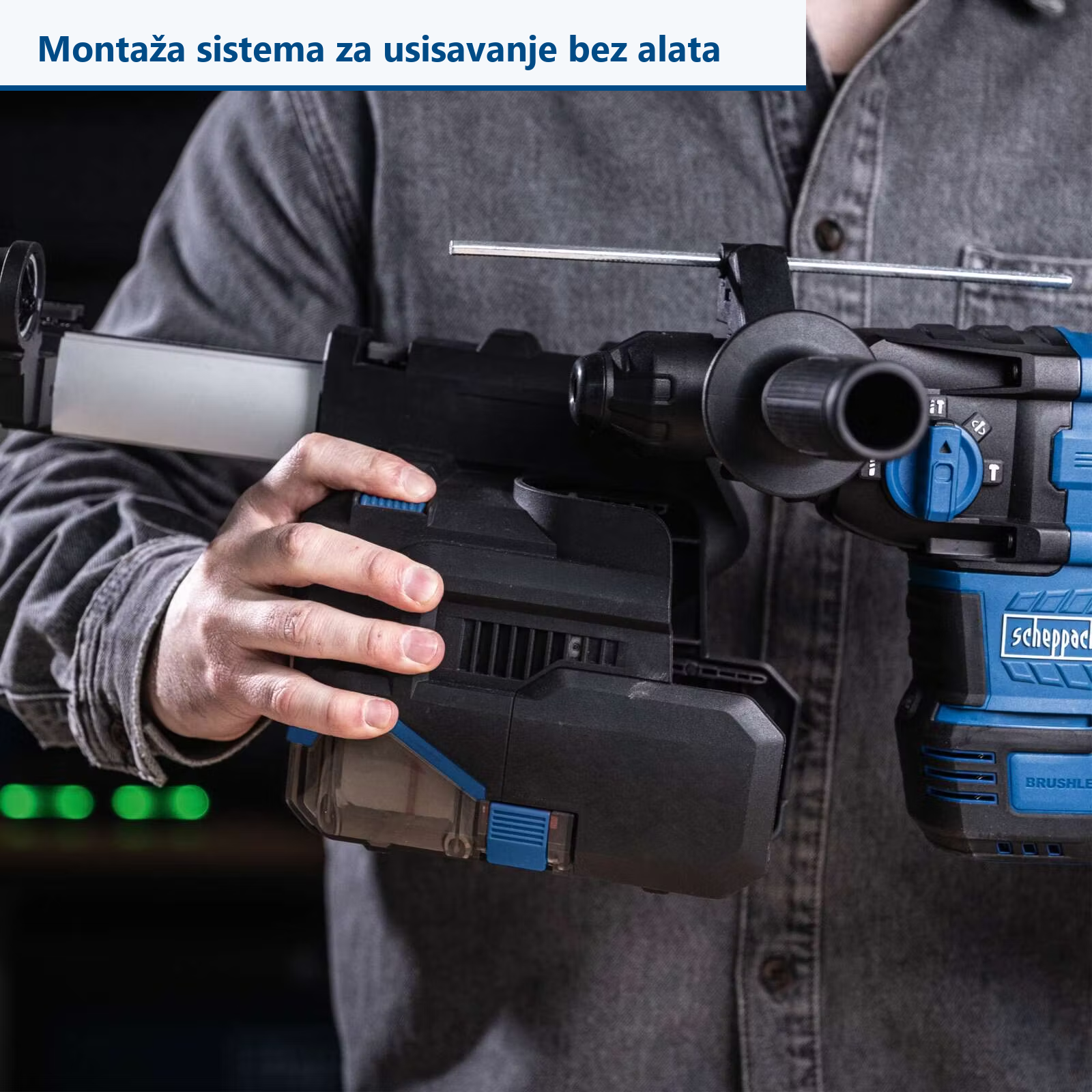Aku čekić bušilica SDS-Plus sa usisavanjem BC-DH300DFS-X SET L 20V IXES Scheppach