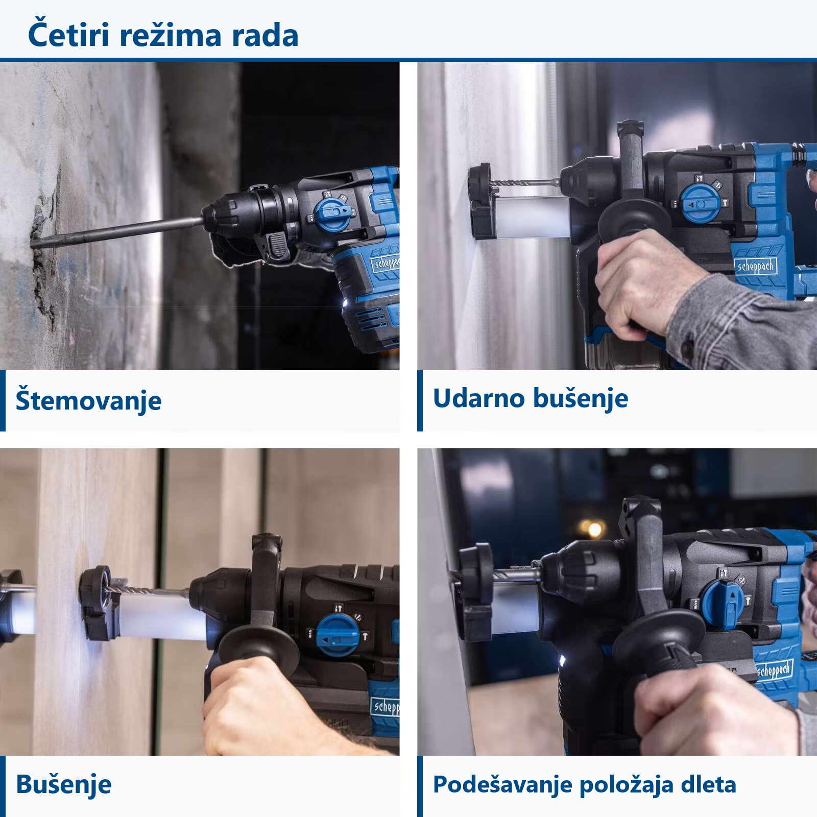 Aku čekić bušilica SDS-Plus sa usisavanjem BC-DH300DFS-X SET L 20V IXES Scheppach