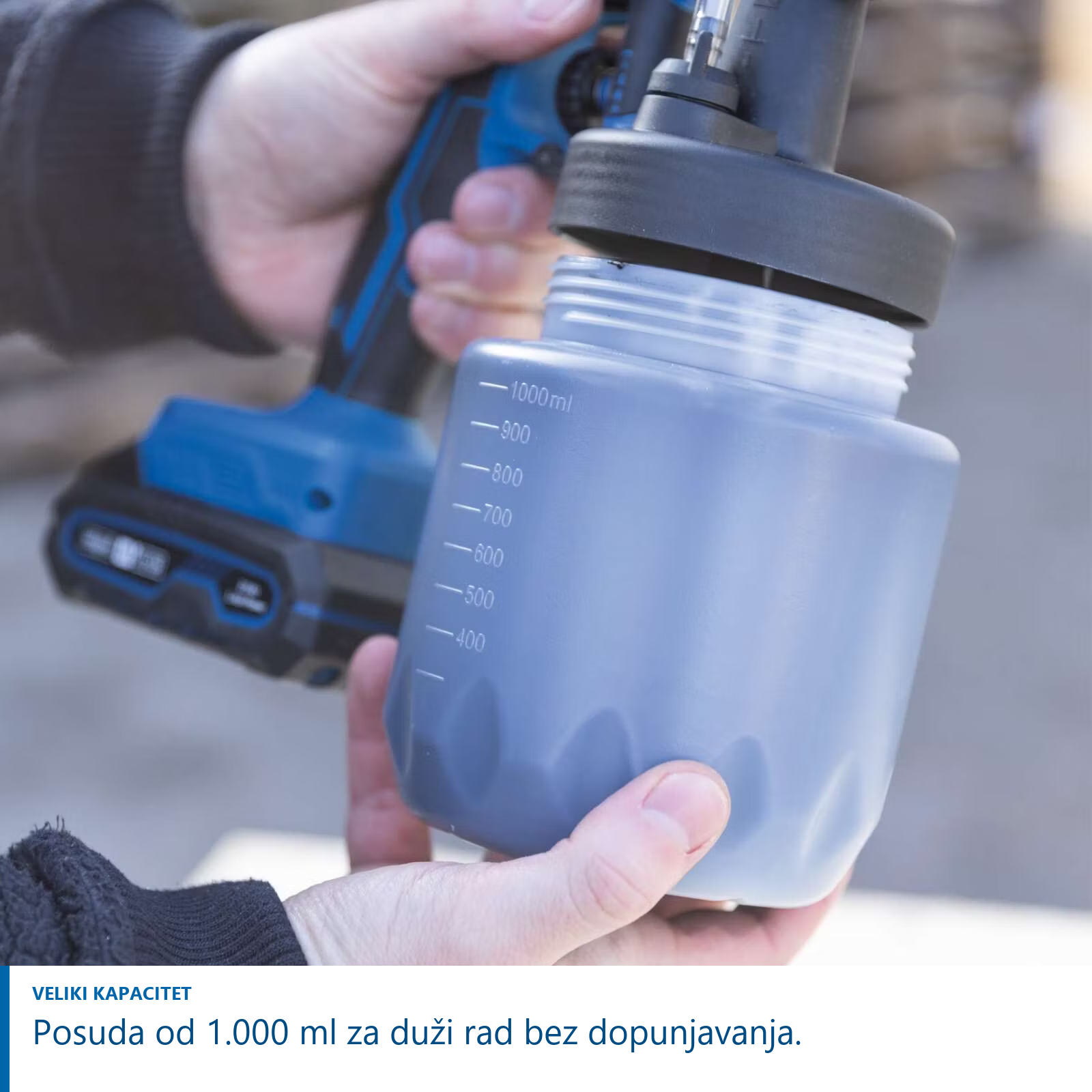 Aku pištolj za farbanje HVLP C-APS700-X SET S 20V IXES Scheppach